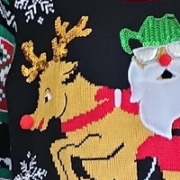 Wild West Christmas Sweater warm knit embellished ugly X-mas sweater Holiday - Picture 14 of 14